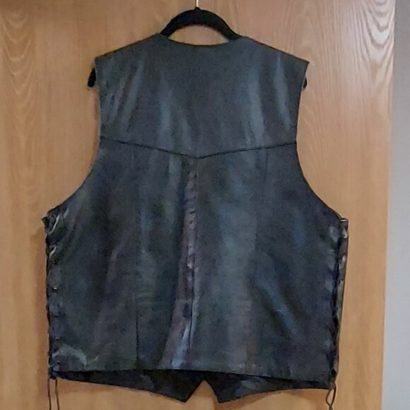 Silver Bike Leather Vest - Picture 4 of 6